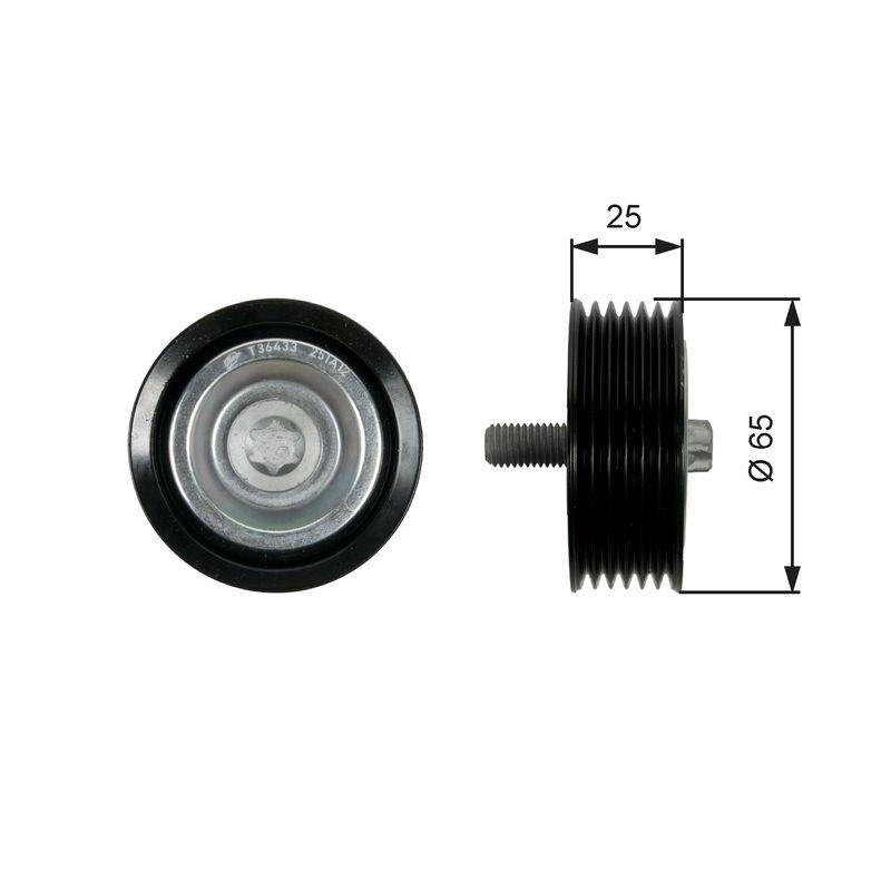 GATES Umlenk-/Führungsrolle, Keilrippenriemen DriveAlign™ T36433