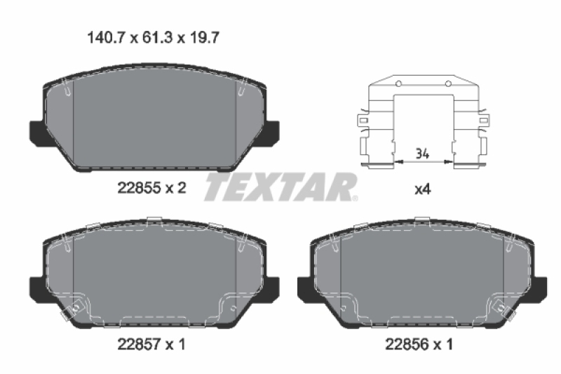 TEXTAR Bremsbelagsatz, Scheibenbremse Q+ 2285501