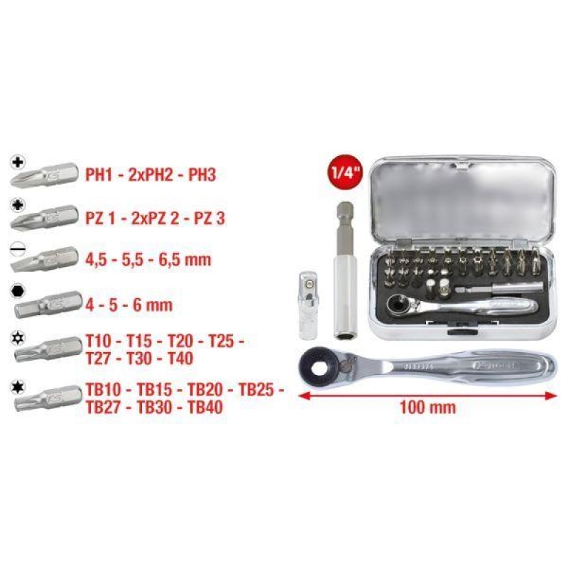 KS TOOLS Kit, screwdriver bits