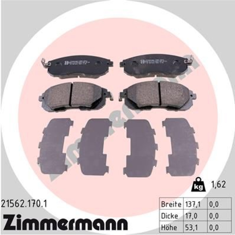 ZIMMERMANN Bremsbelagsatz, Scheibenbremse