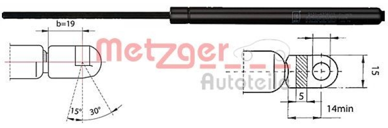 METZGER Gasfeder, Koffer-/Laderaum 2110030