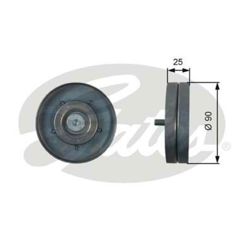 GATES Deflection/Guide Pulley, V-ribbed belt DriveAlign®