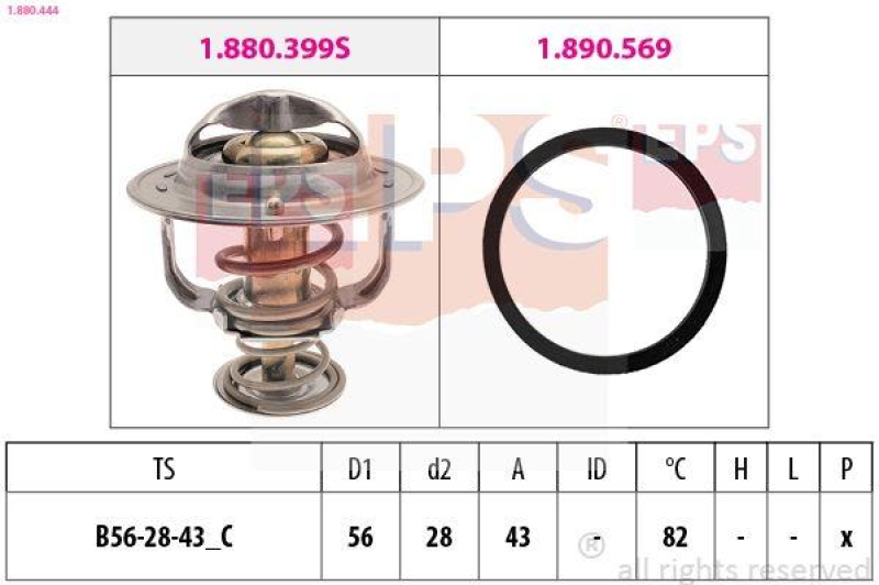 EPS Thermostat für Kühlmittel / Kühlerthermostat Made in Italy - OE Equivalent