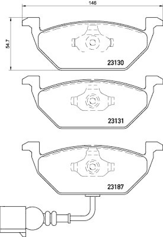 HELLA Bremsbelagsatz, Scheibenbremse 8DB 355 008-551