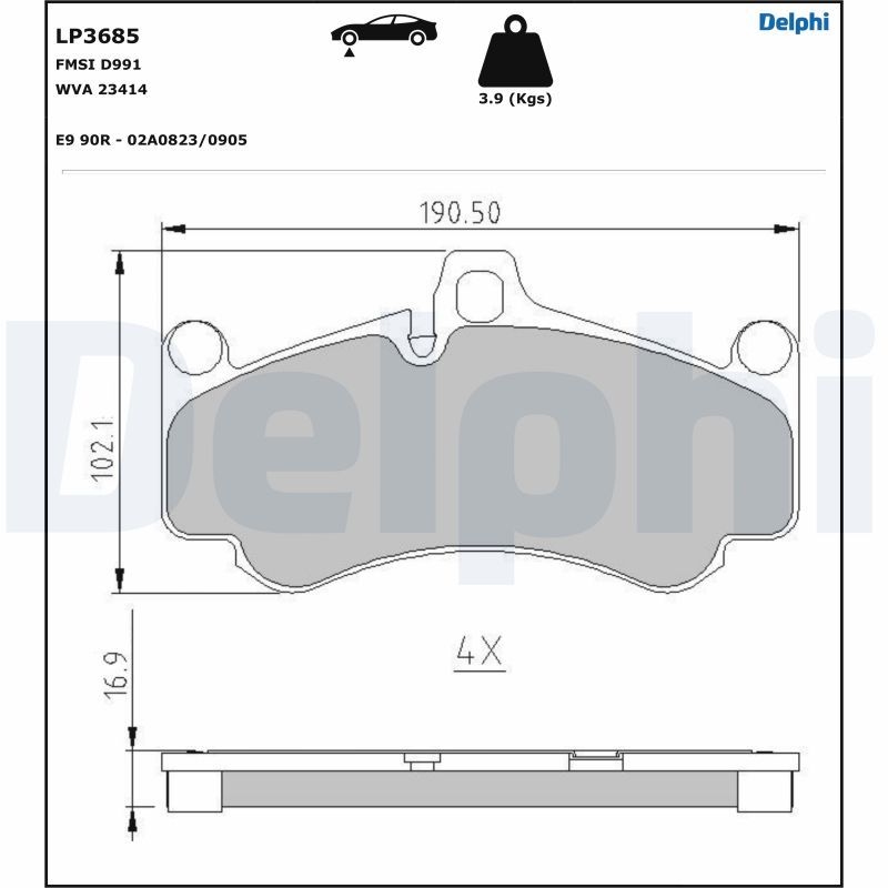 DELPHI Brake Pad Set, disc brake