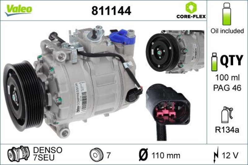 VALEO Kompressor, Klimaanlage VALEO CORE-FLEX
