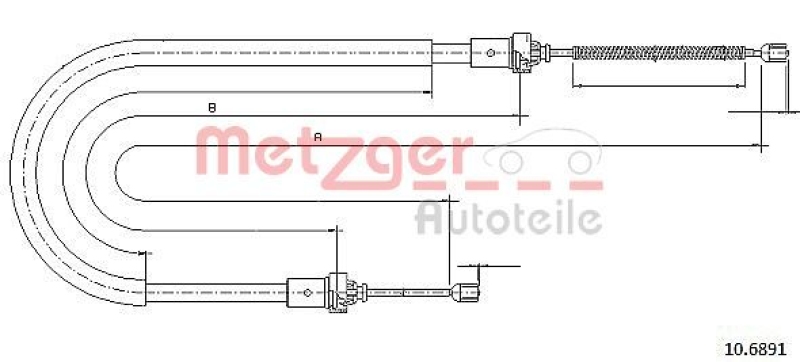 METZGER Seilzug, Feststellbremse 106891