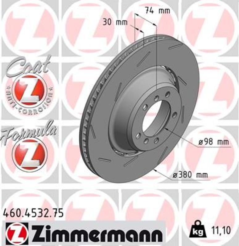 Zimmermann Bremsscheibe Formula Ø380mm Hinten links passend für P...