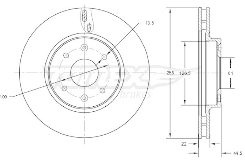 2x TOMEX Brakes Brake Disc