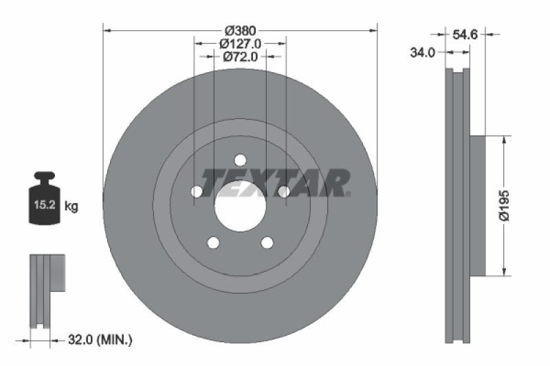 2x TEXTAR Bremsscheibe PRO+