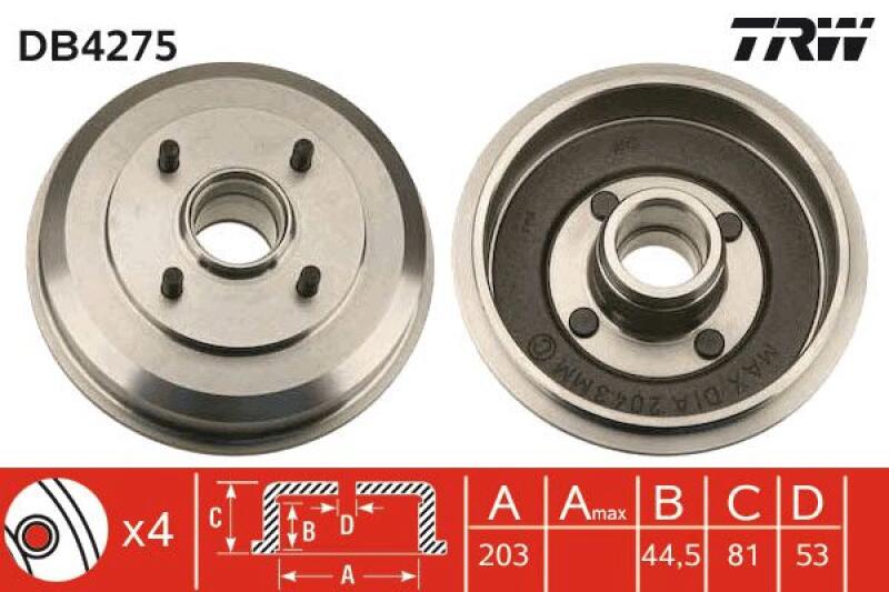 2x TRW Bremstrommel