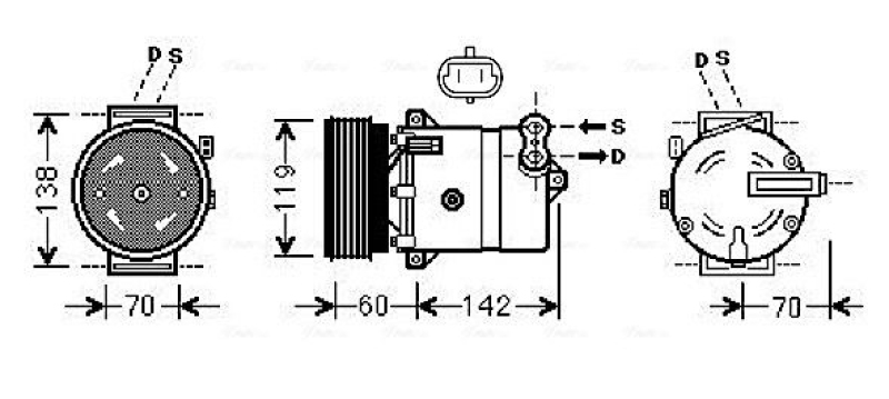 AVA QUALITY COOLING Compressor, air conditioning