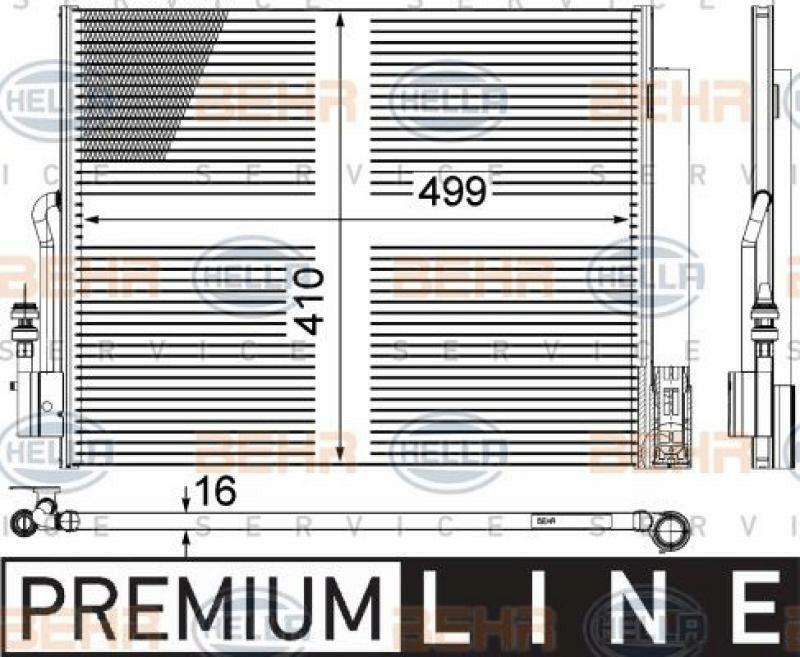 HELLA Kondensator, Klimaanlage BEHR HELLA SERVICE *** PREMIUM LINE ***