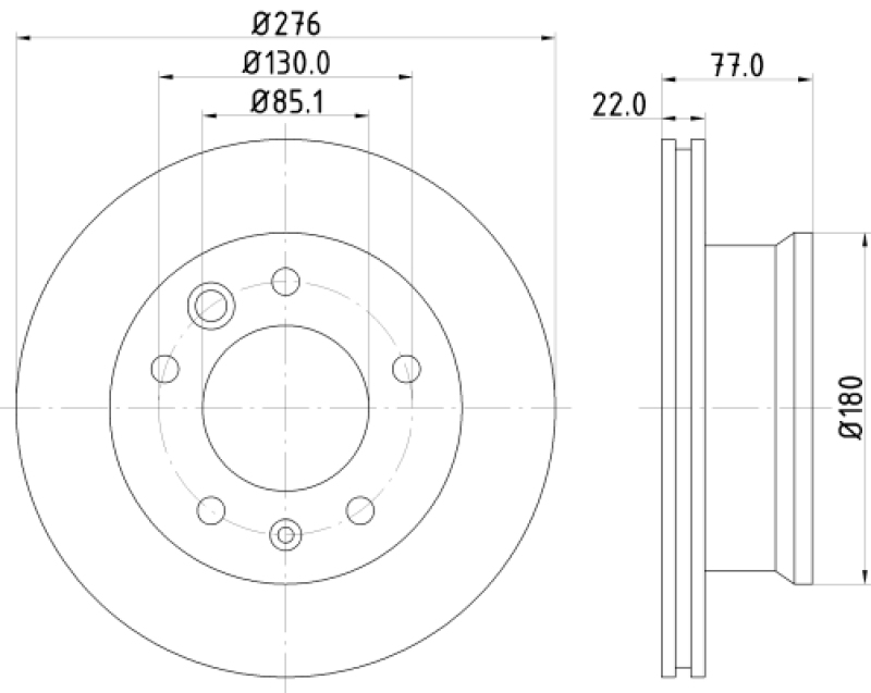 2x HELLA Brake Disc PRO