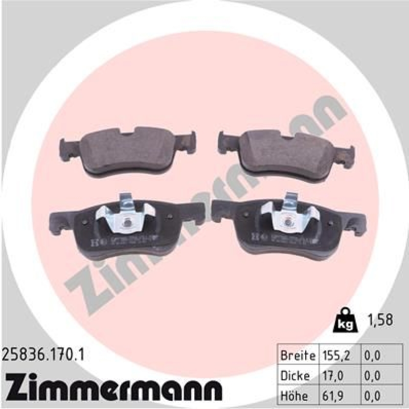 Zimmermann Bremsscheiben + Zimmermann Bremsbeläge