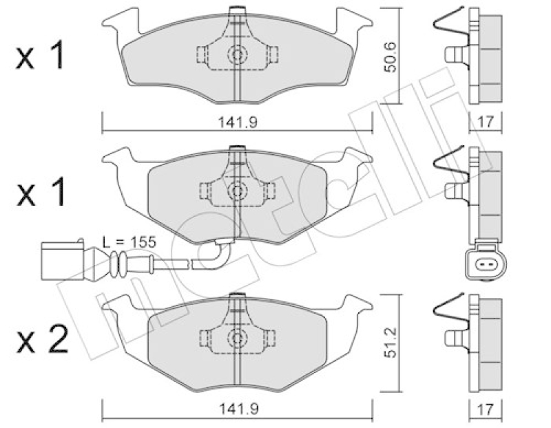 METELLI Brake Pad Set, disc brake