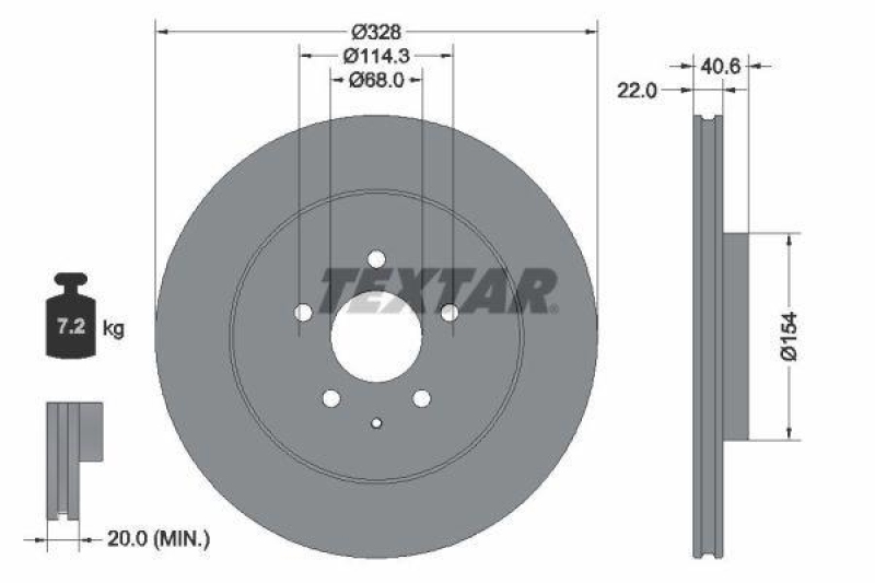 2x TEXTAR Bremsscheibe PRO