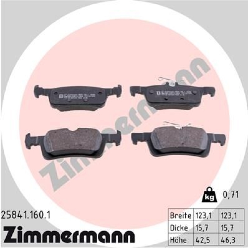 ZIMMERMANN Bremsbelagsatz, Scheibenbremse