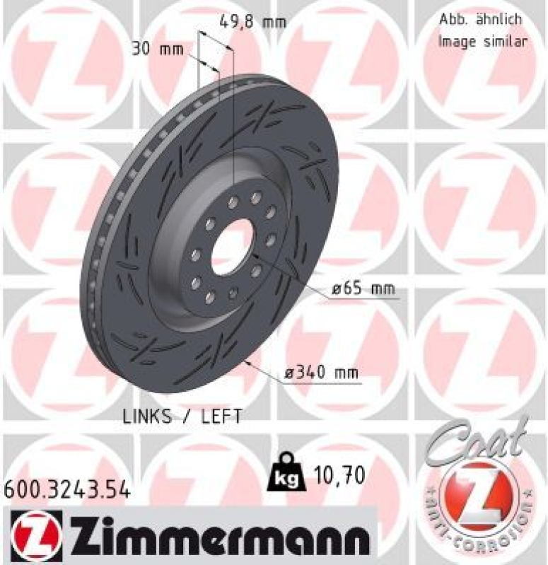 2x ZIMMERMANN Brake Disc BLACK Z