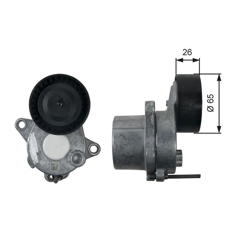 GATES Tensioner Pulley, V-ribbed belt DriveAlign®