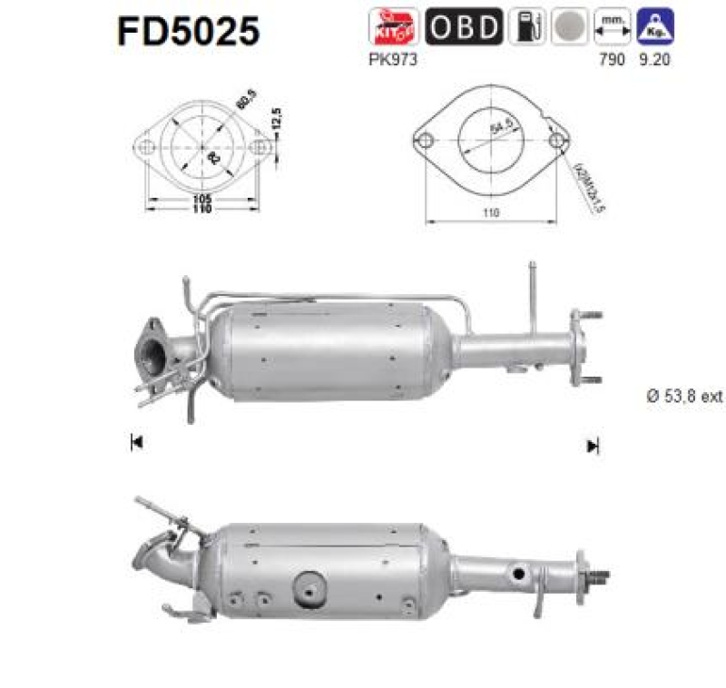 AS Ru&szlig;-/Partikelfilter, Abgasanlage FD5025