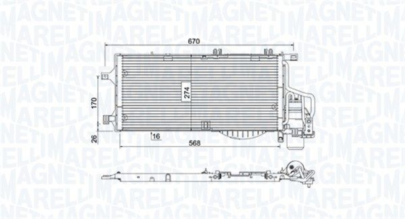 MAGNETI MARELLI Condenser, air conditioning