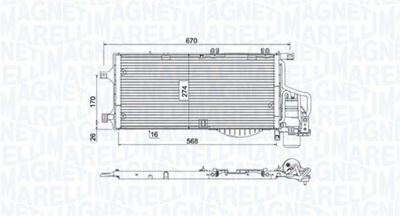 MAGNETI MARELLI Kondensator, Klimaanlage