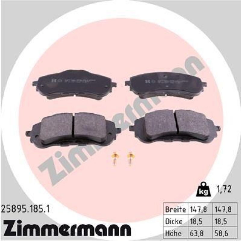 ZIMMERMANN Brake Pad Set, disc brake