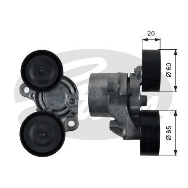 GATES Tensioner Pulley, V-ribbed belt DriveAlign®
