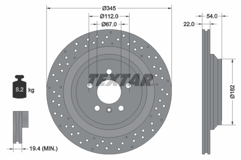 2x TEXTAR Bremsscheibe PRO