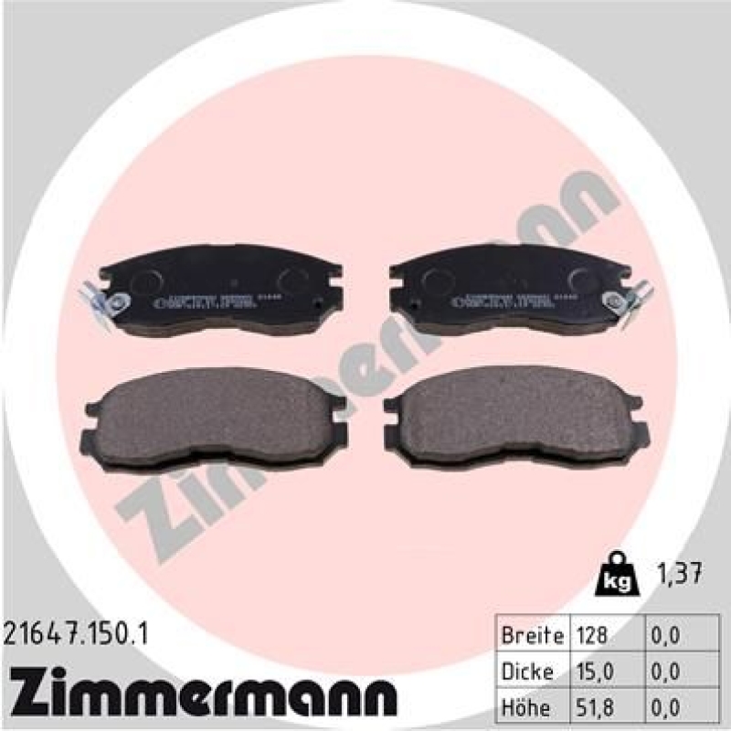 ZIMMERMANN Brake Pad Set, disc brake