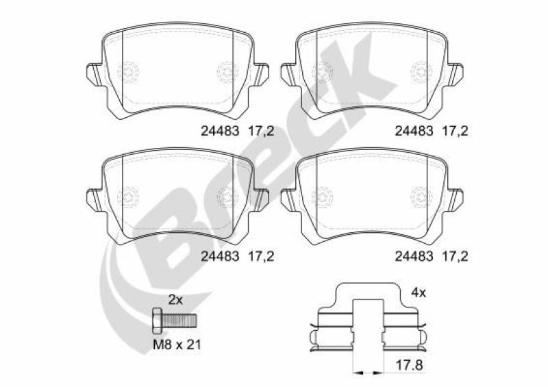 BRECK Brake Pad Set, disc brake