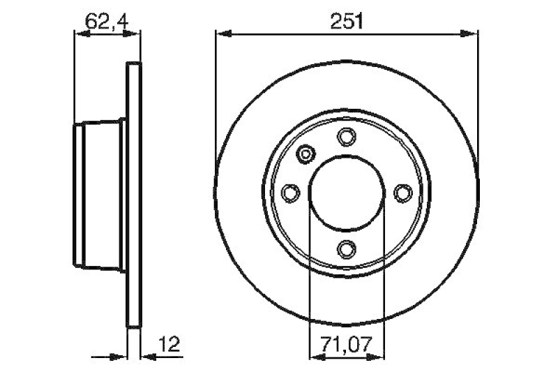 2x BOSCH Bremsscheibe 0 986 478 879
