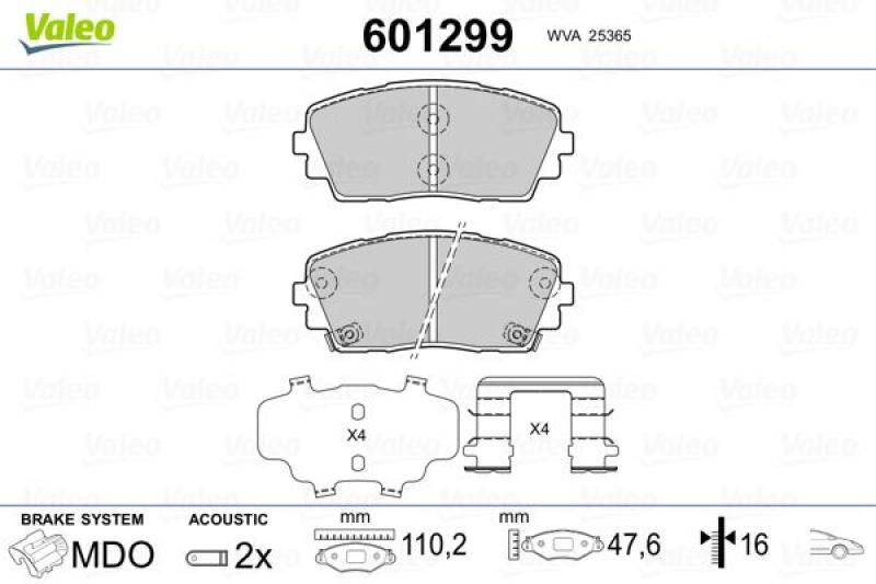 VALEO Brake Pad Set, disc brake