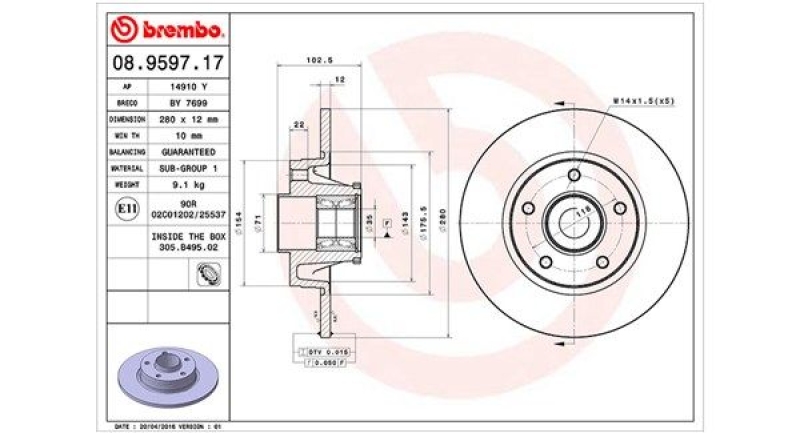 2x MAGNETI MARELLI Brake Disc
