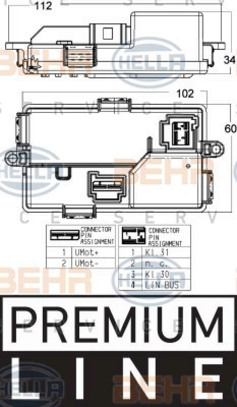 HELLA Regulator, passenger compartment fan BEHR HELLA SERVICE *** PREMIUM LINE ***