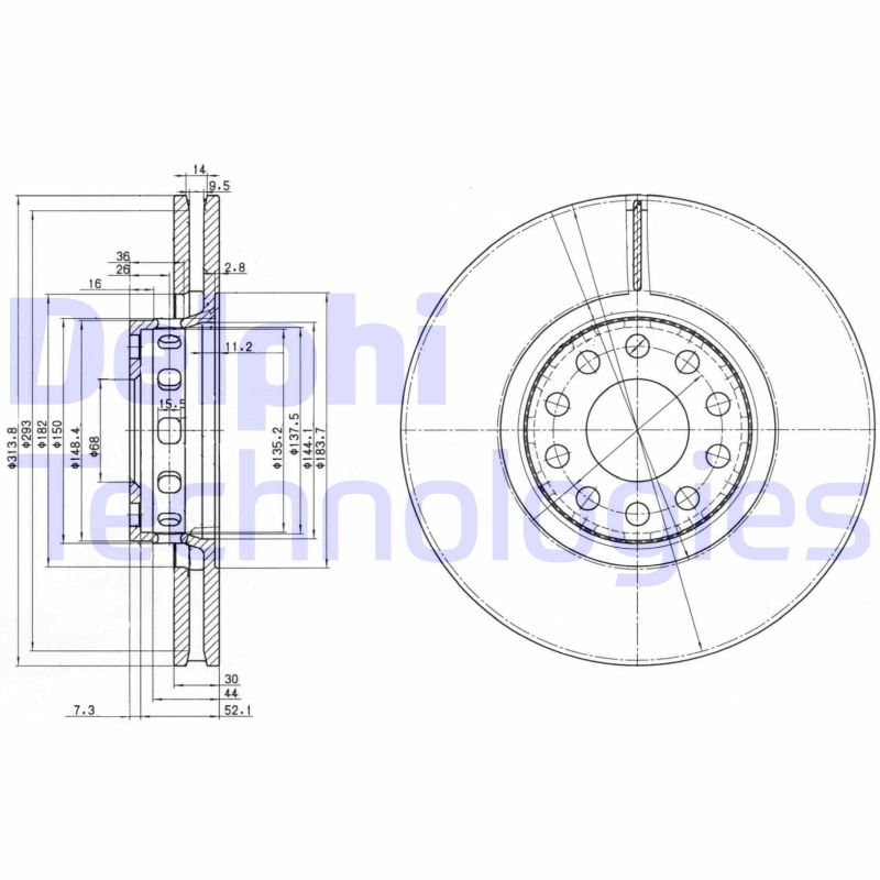 2x DELPHI Bremsscheibe