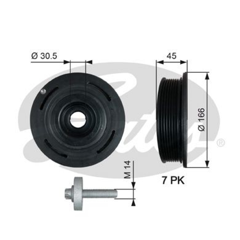 GATES Belt Pulley, crankshaft DriveAlign®