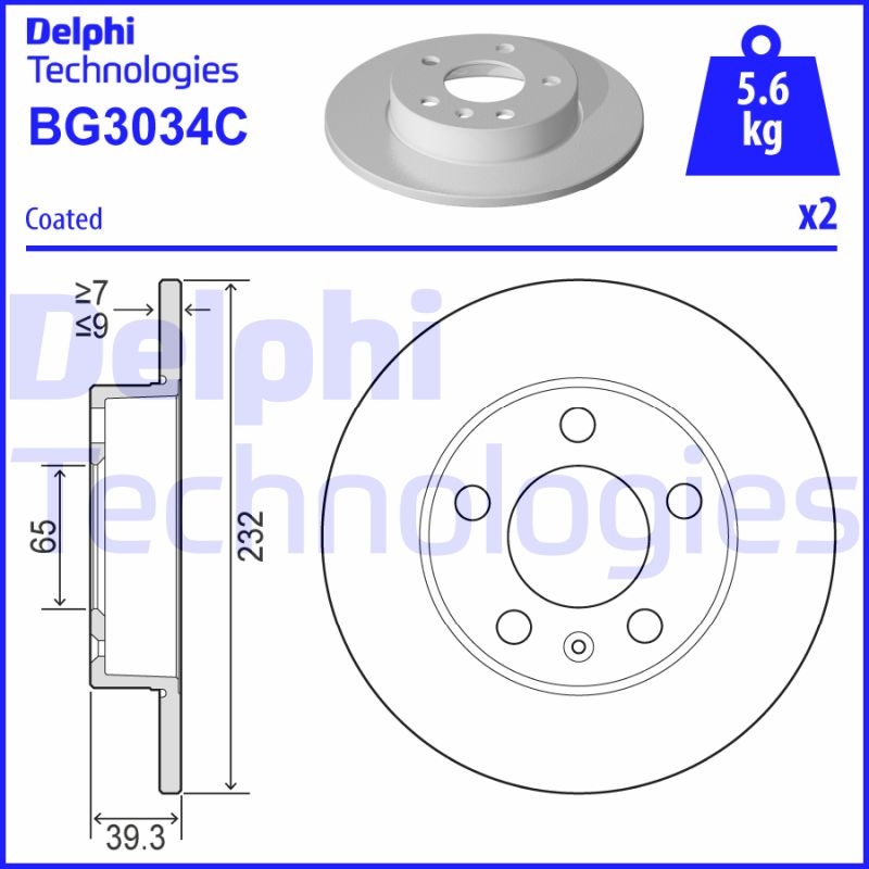 2x DELPHI Bremsscheibe