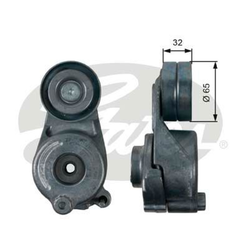 GATES Tensioner Pulley, V-ribbed belt DriveAlign®