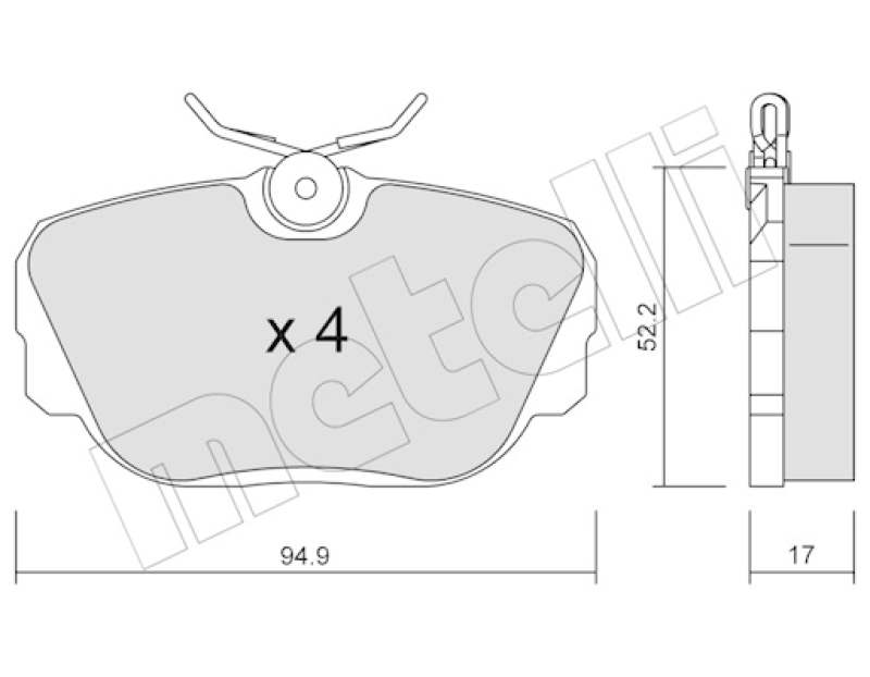 METELLI Bremsbelagsatz, Scheibenbremse