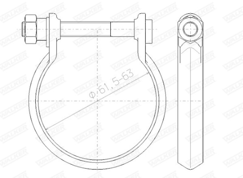 WALKER Clamp, exhaust system