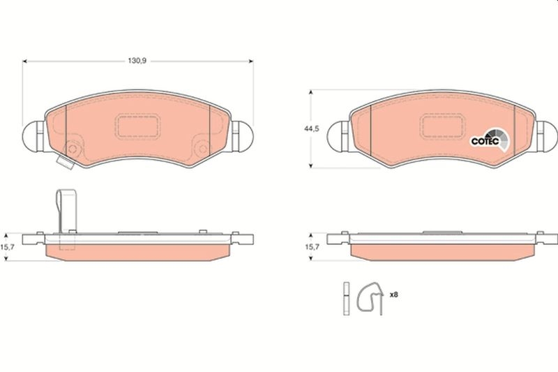 TRW Brake Pad Set, disc brake COTEC
