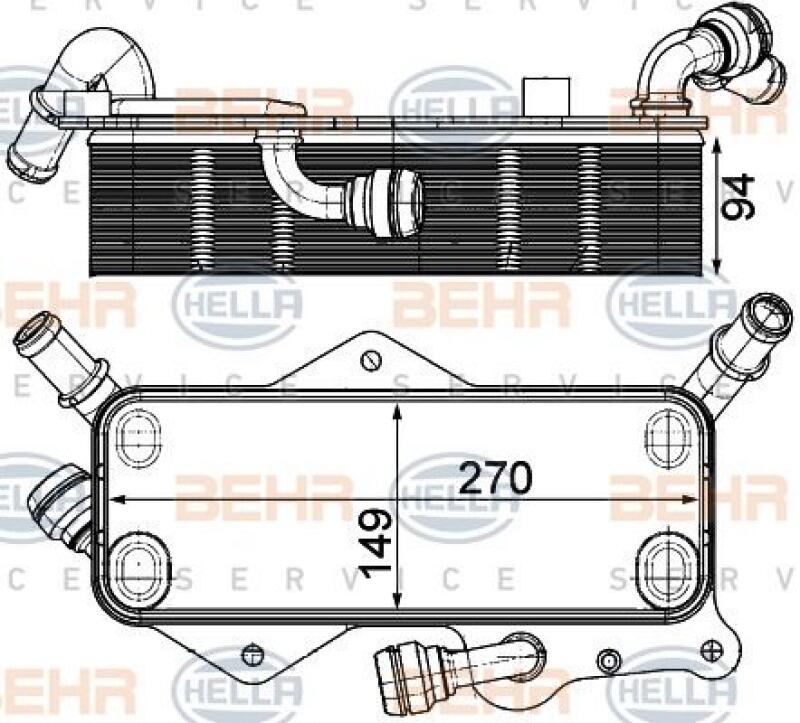 HELLA Oil Cooler, automatic transmission BEHR HELLA SERVICE *** PREMIUM LINE ***