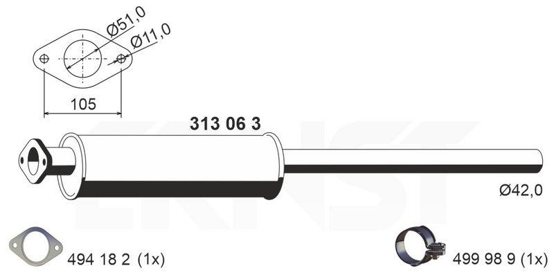 ERNST Vorschalld&auml;mpfer 313063