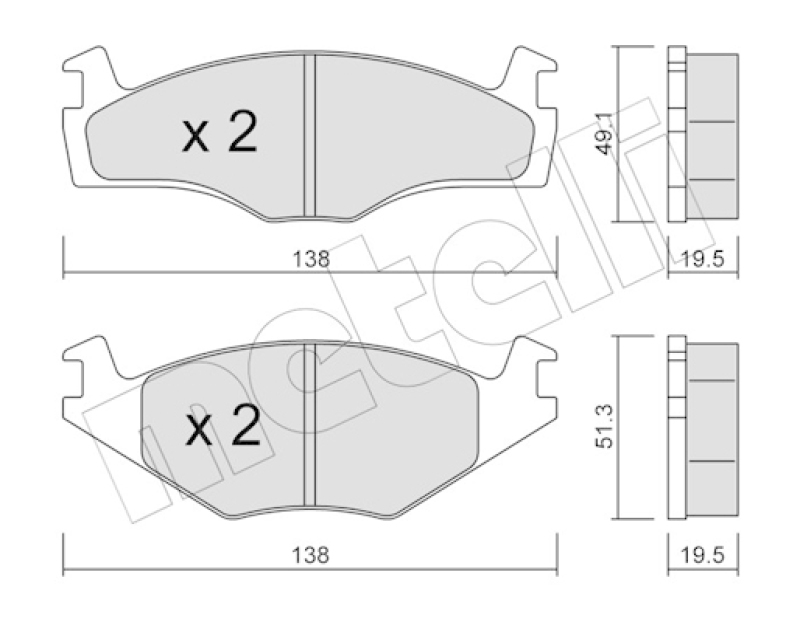 METELLI Brake Pad Set, disc brake