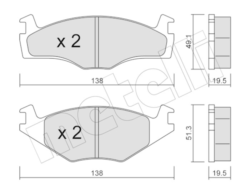 METELLI Bremsbelagsatz, Scheibenbremse