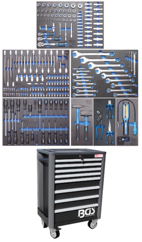 Werkstattwagen Profi Standard | 8 Schubladen | mit 234 Werkzeugen