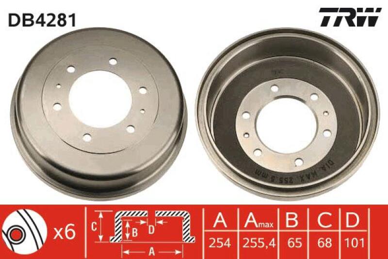 2x TRW Brake Drum