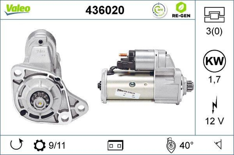 VALEO Starter VALEO RE-GEN REMANUFACTURED